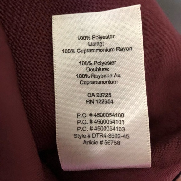 ARITZIA X WILFRED Montbrun Deep V Burgundy Dress Size 2 - Picture 8 of 8